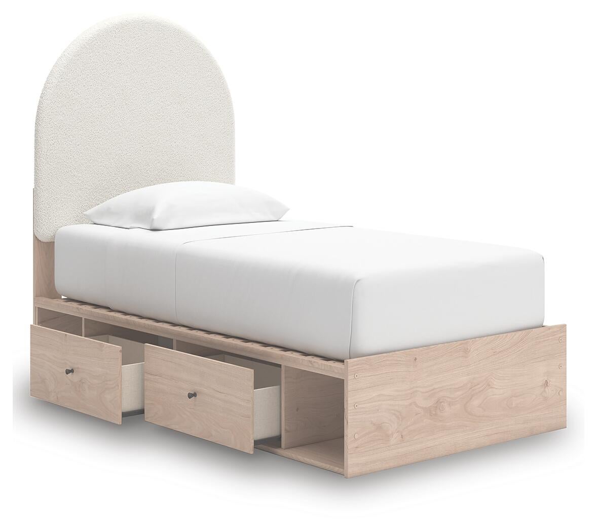 Shapella Twin Upholstered Panel Bed with Storage