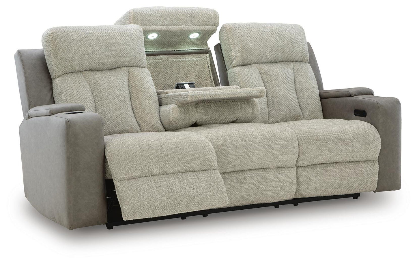 Stately Check PWR REC Sofa with ADJ Headrest