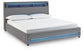 Cayberry California King Upholstered Bed with Wireless Audio