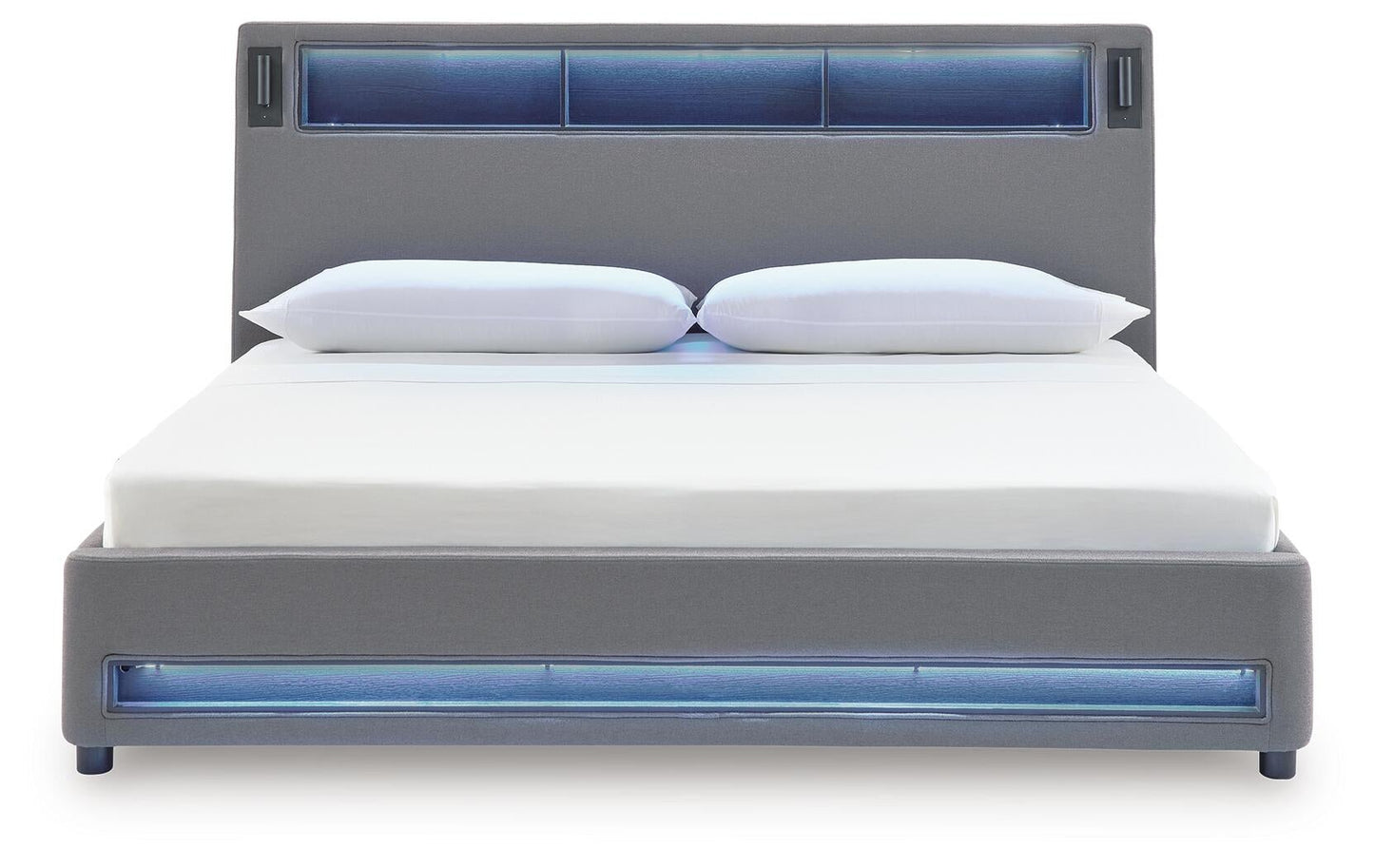 Cayberry California King Upholstered Bed with Wireless Audio
