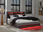 Cayberry California King Upholstered Bed with Wireless Audio