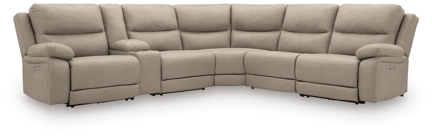 Brannigan 6-Piece Reclining Sectional with Storage Console
