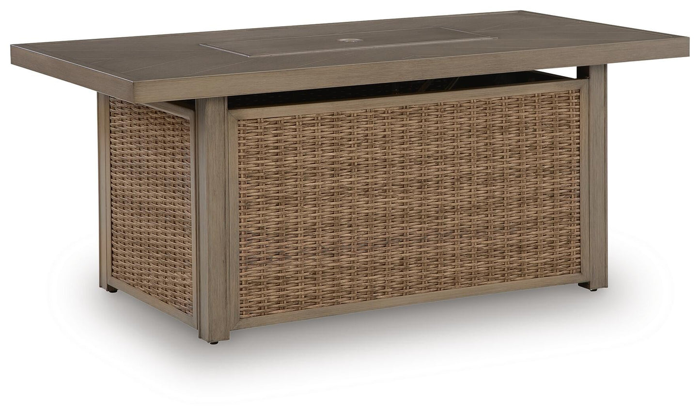 Revare Beach Rectangular Fire Pit Table