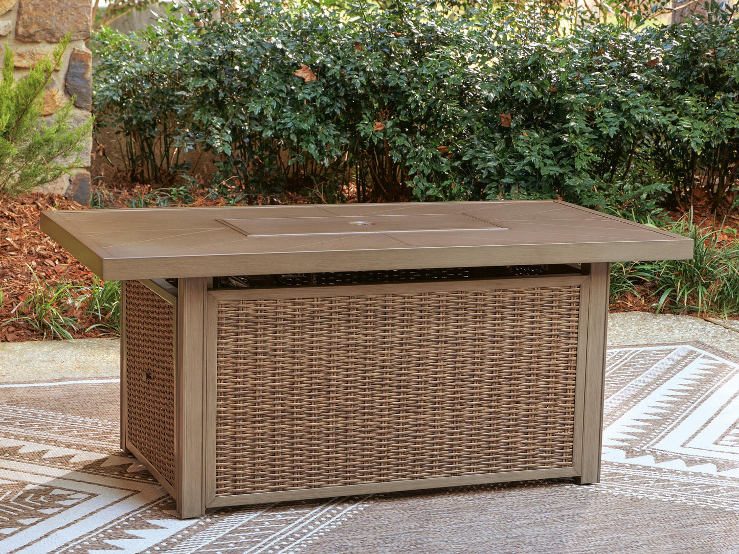 Revare Beach Rectangular Fire Pit Table