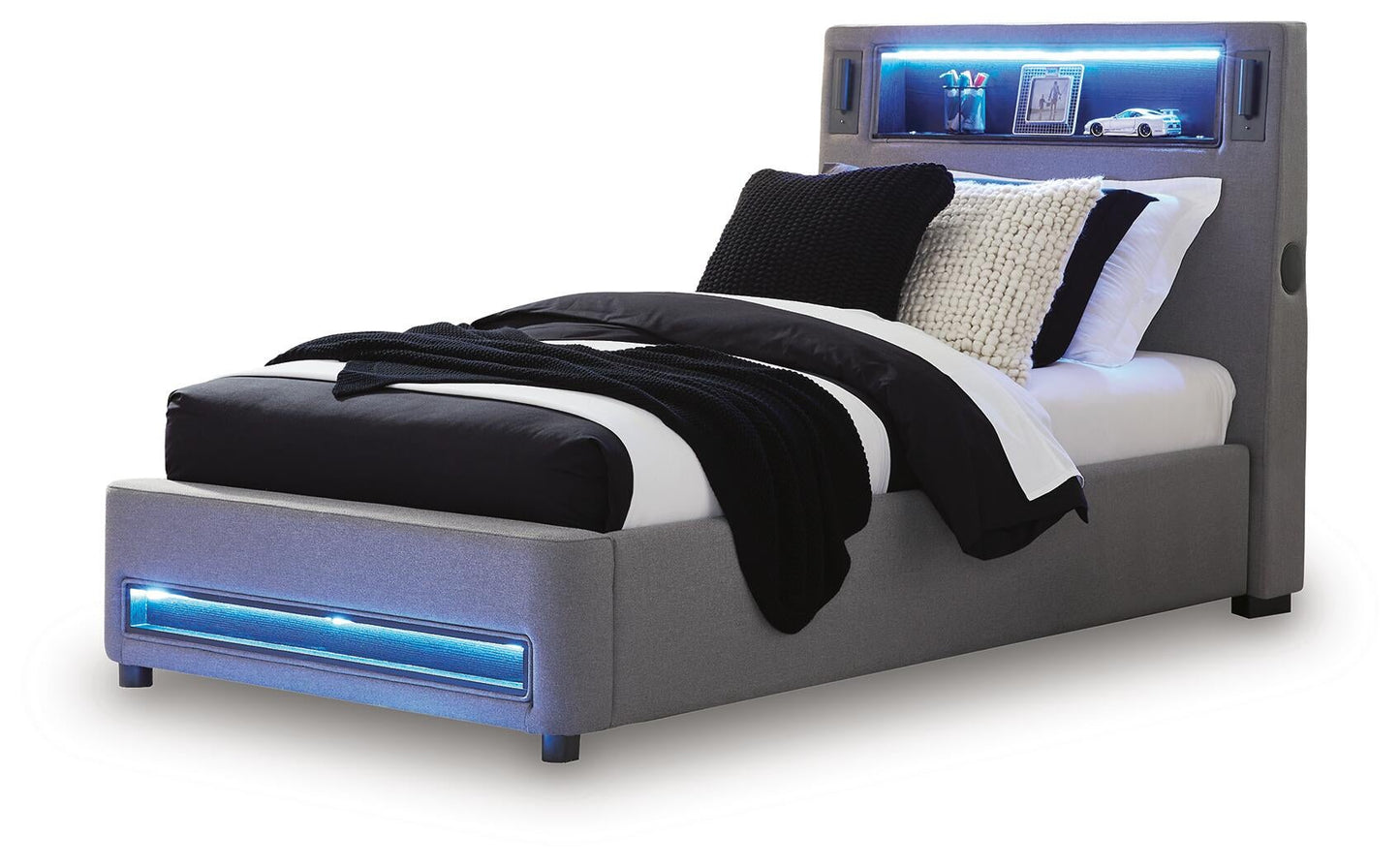 Ashley Express - Cayberry Twin Upholstered Bed with Wireless Audio