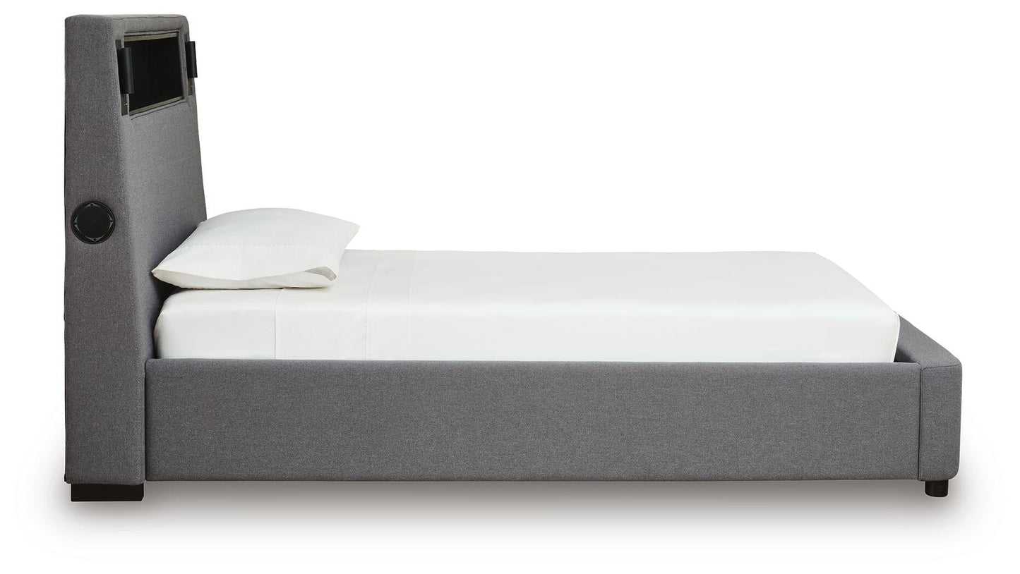 Ashley Express - Cayberry Twin Upholstered Bed with Wireless Audio