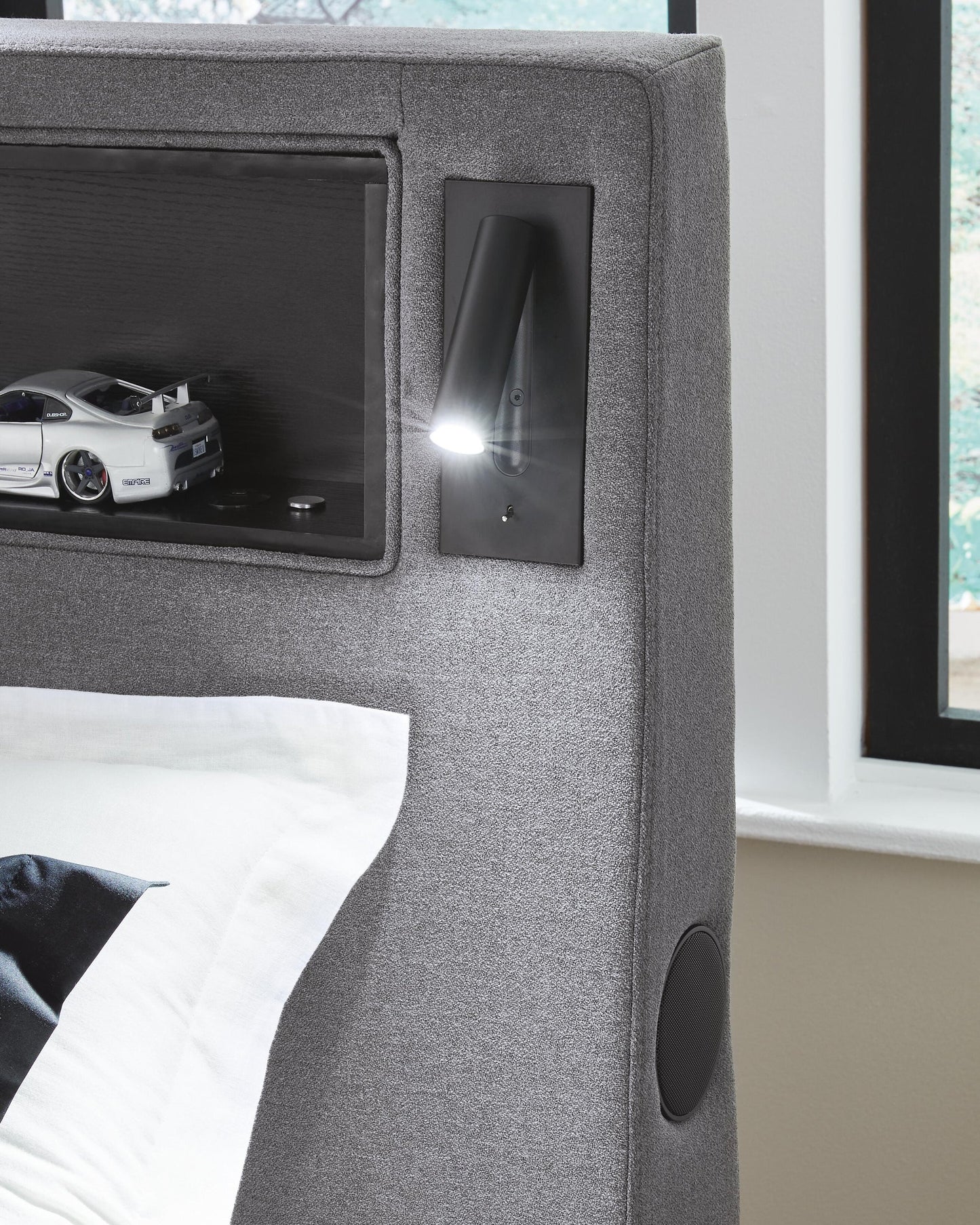 Ashley Express - Cayberry Twin Upholstered Bed with Wireless Audio