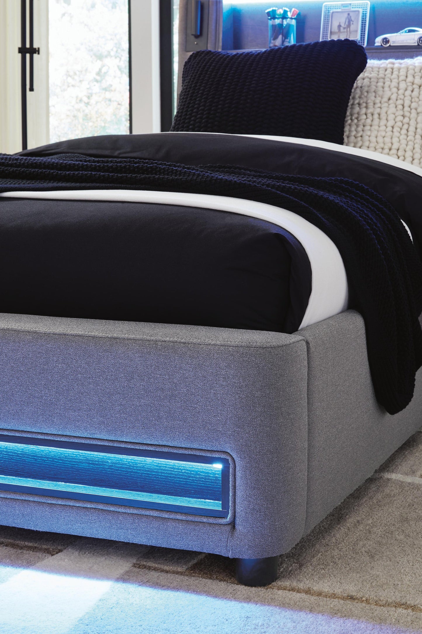 Ashley Express - Cayberry Twin Upholstered Bed with Wireless Audio