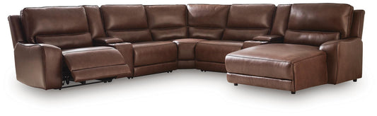 Silverbrooke 7-Piece Reclining Sectional with Chaise and Storage Consoles