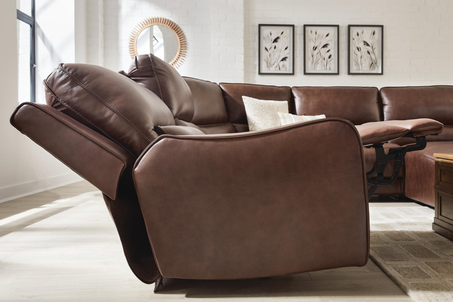 Silverbrooke 7-Piece Reclining Sectional with Chaise and Storage Consoles