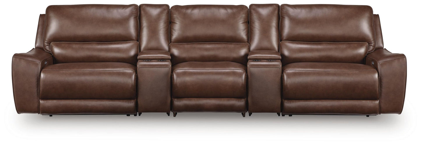 Silverbrooke 5-Piece Reclining Sectional with Storage Consoles