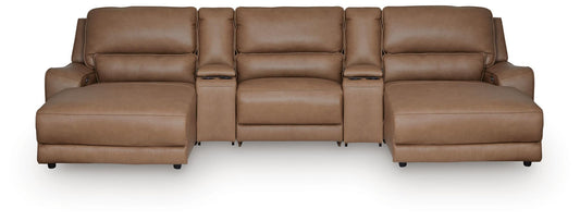 Silverbrooke 5-Piece Reclining Sectional with Double Chaise and Storage Consoles