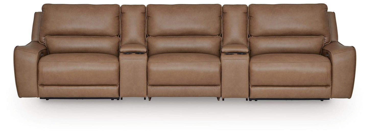 Silverbrooke 5-Piece Reclining Sectional with Storage Consoles