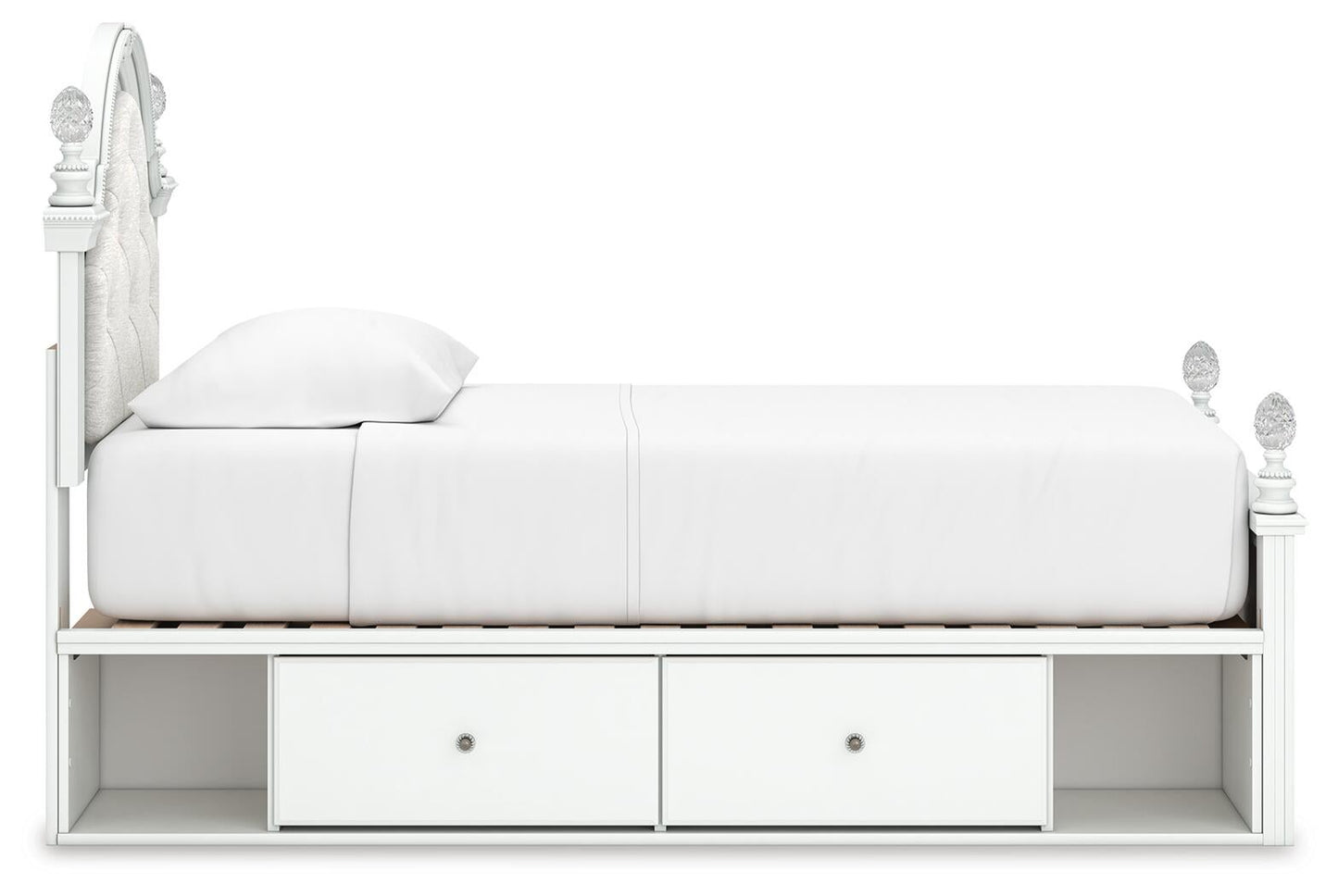 Maylilly Twin Upholstered Panel Bed with Storage
