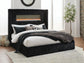 Agrander Queen Upholstered Bed with Fireplace and Wireless Audio