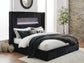 Agrander King Upholstered Bed with Fireplace and Wireless Audio
