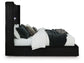 Agrander Queen Upholstered Bed with Fireplace and Wireless Audio
