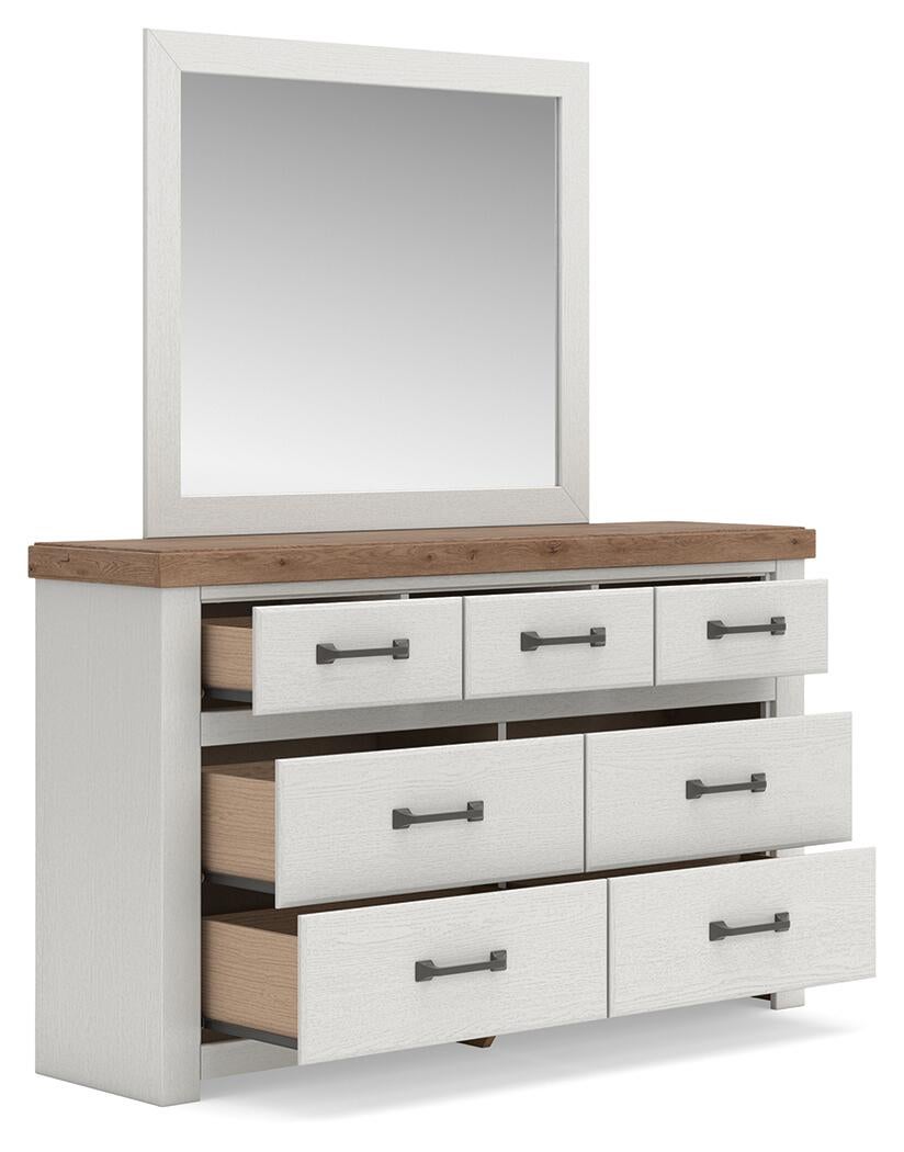 Savonport Twin Panel Bed. Dresser, Mirror and Nightstand