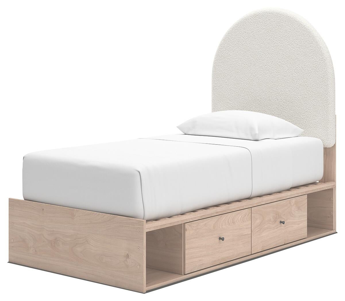 Shapella Twin Upholstered Panel Bed with Storage