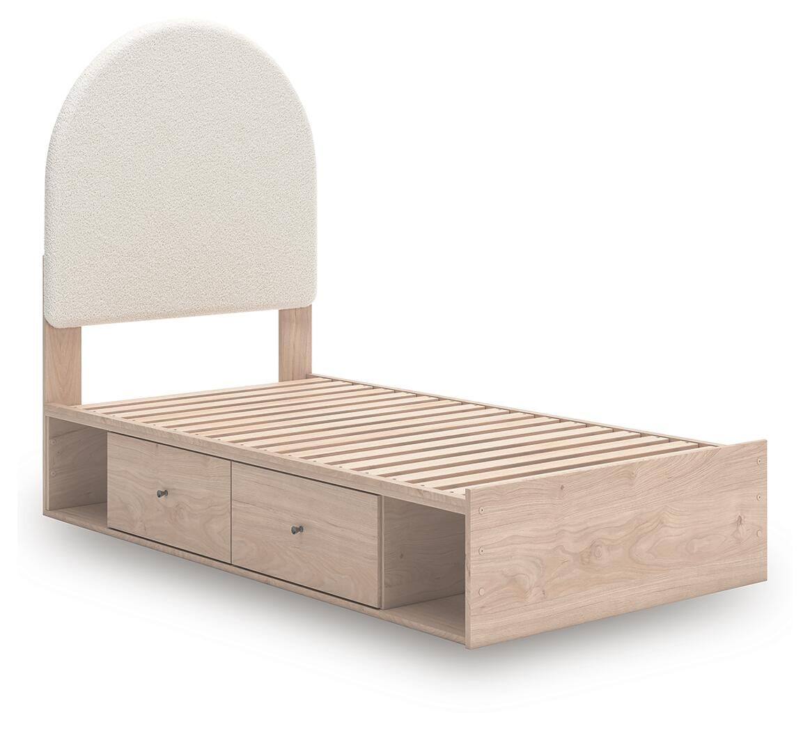 Shapella Twin Upholstered Panel Bed with Storage