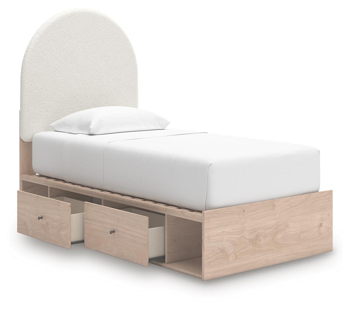 Shapella Twin Upholstered Panel Bed with Storage