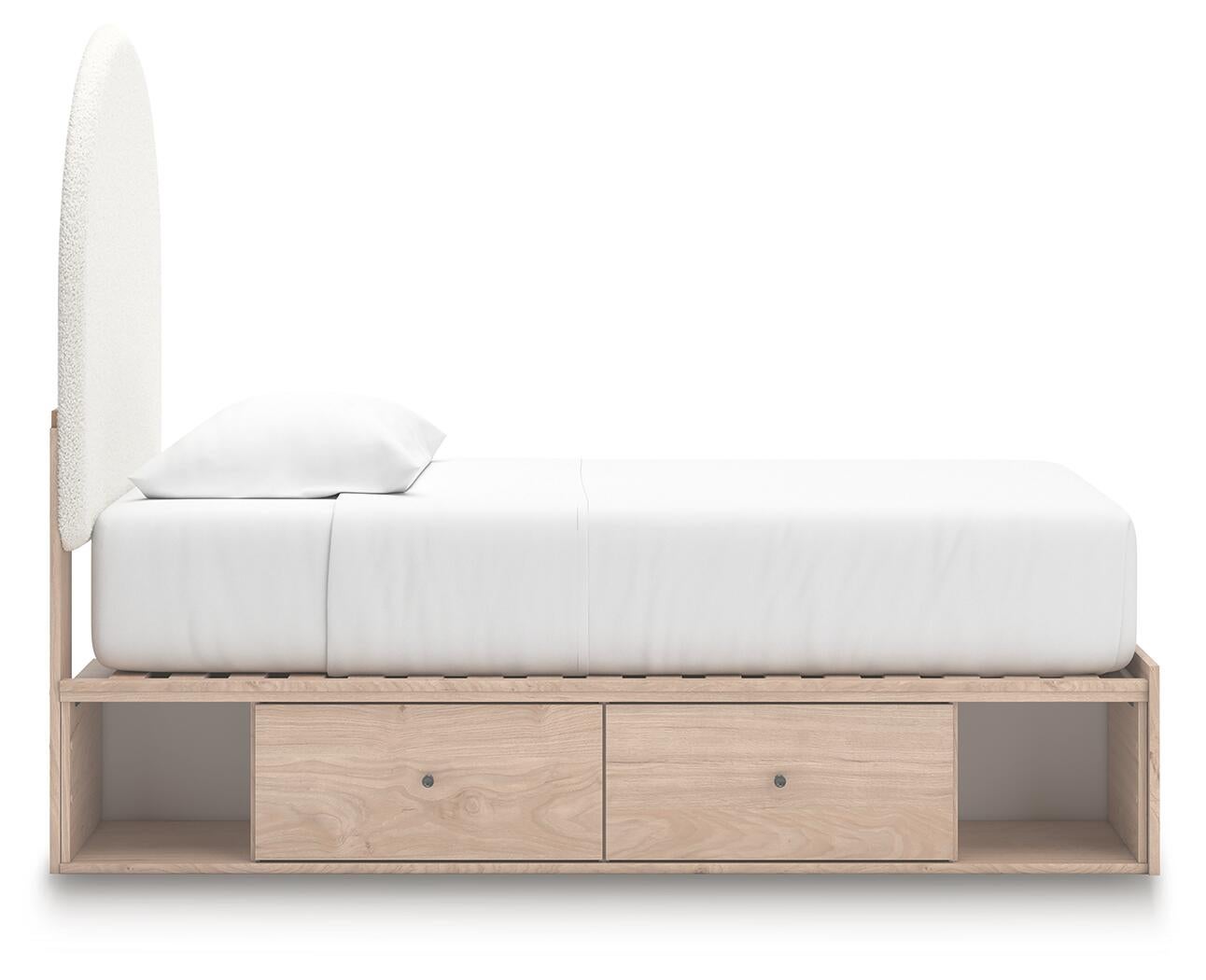 Shapella Twin Upholstered Panel Bed with Storage