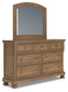 Vandenmore Queen Panel Bed with Mirrored Dresser and Nightstand
