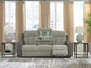 Stately Check PWR REC Sofa with ADJ Headrest