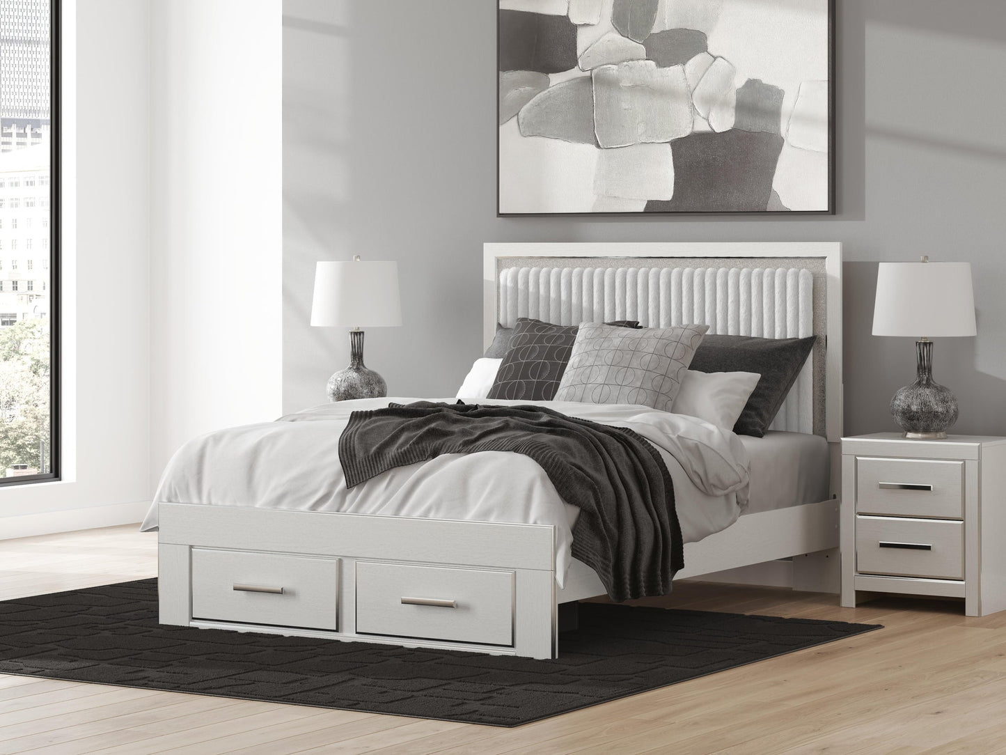 Birmonton Queen Upholstered Panel Platform Storage Bed