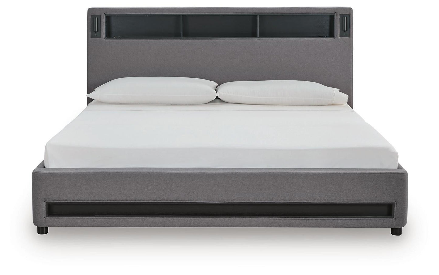 Cayberry King Upholstered Bed with Wireless Audio