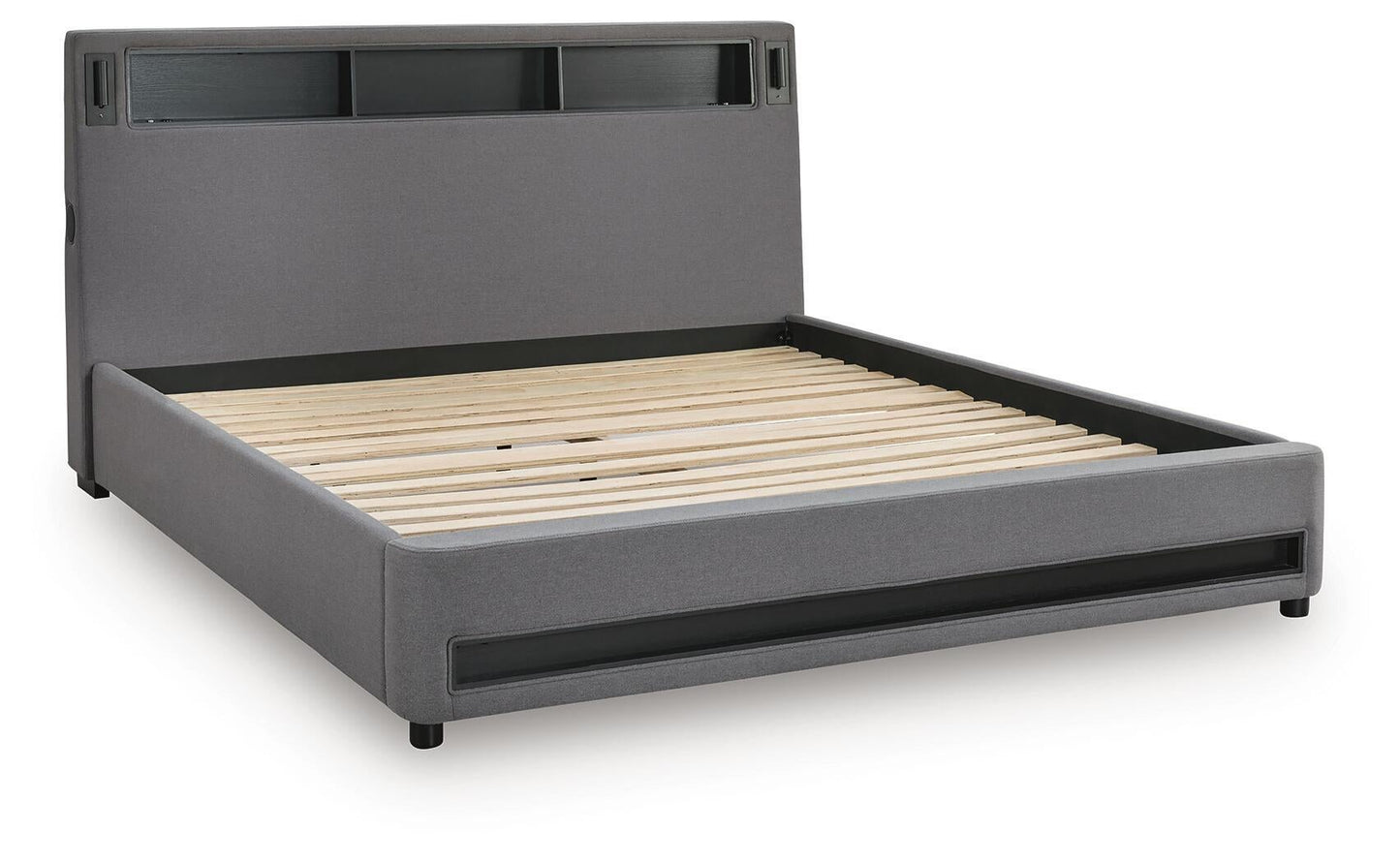 Cayberry King Upholstered Bed with Wireless Audio