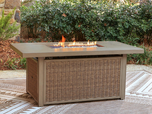 Revare Beach Rectangular Fire Pit Table