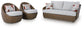 Cardiff Beach Love/Swivel Chairs Set (3/CN)