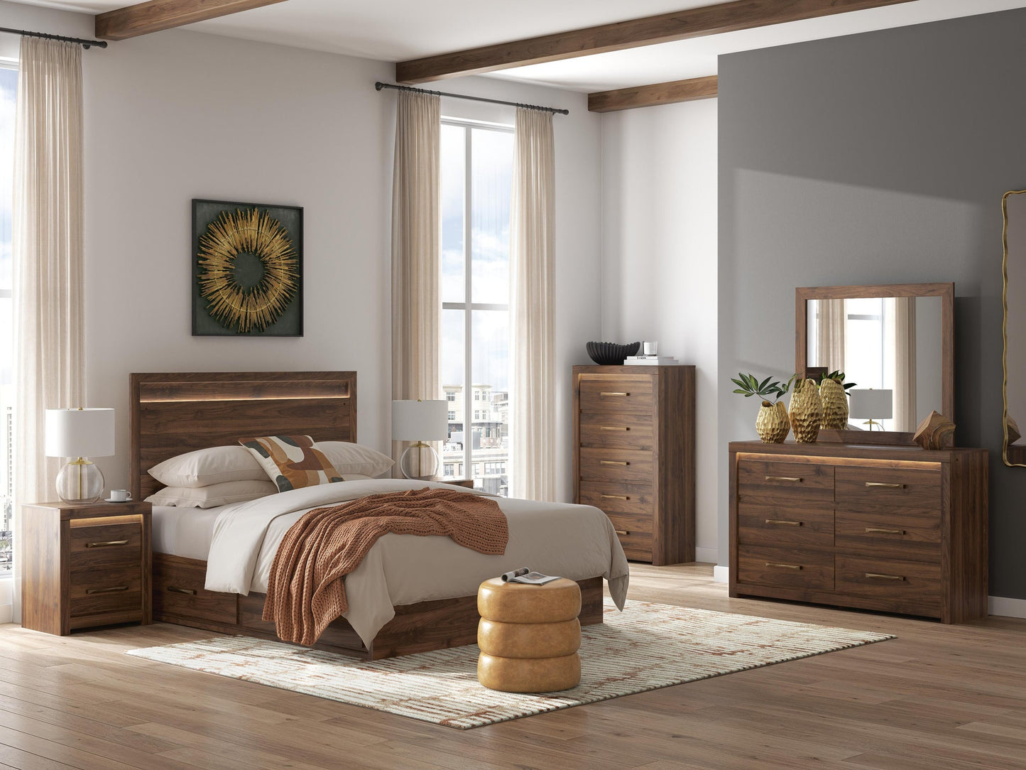 Breckori Queen Panel Bed with 2 Sided Storage
