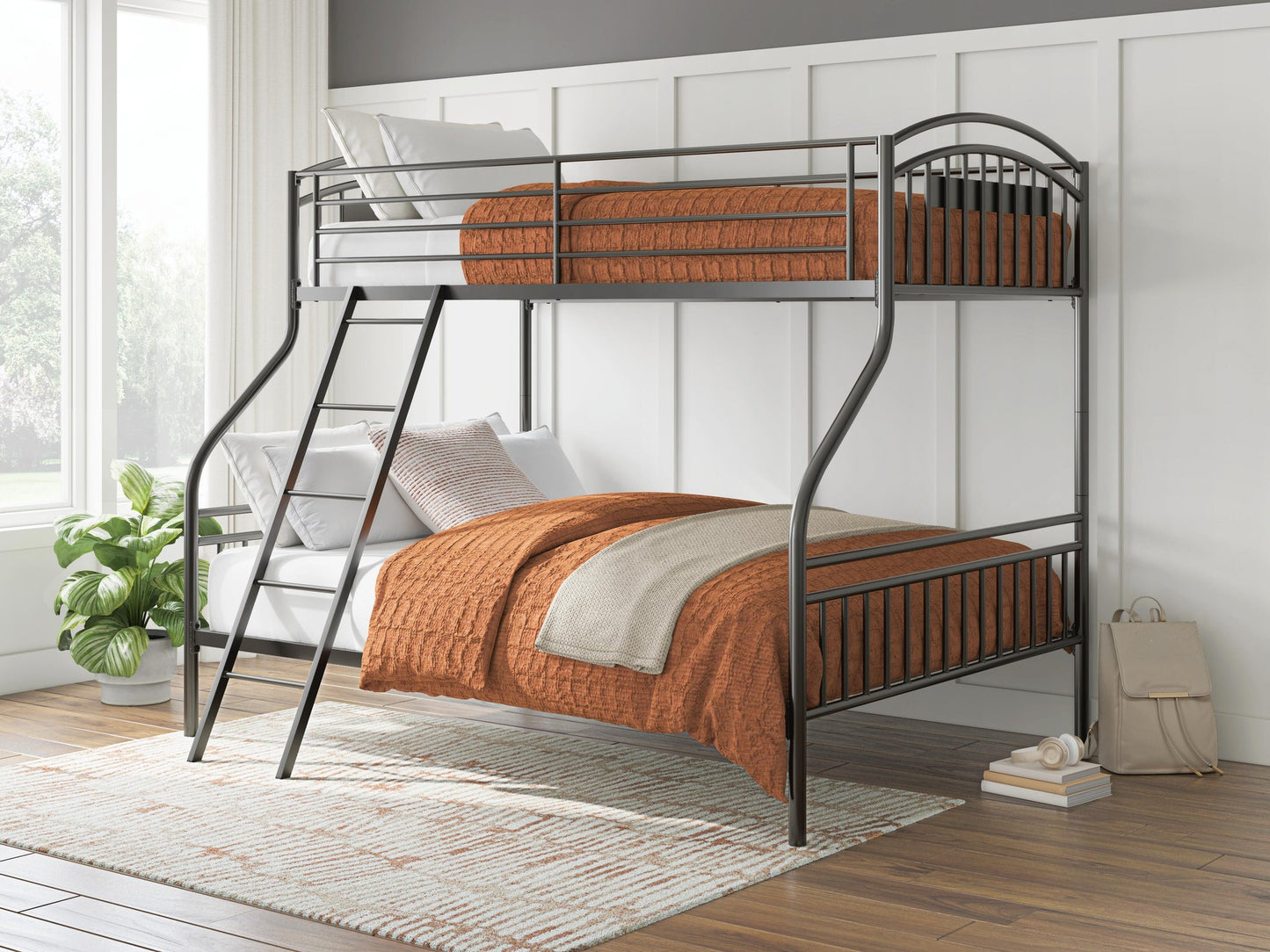 Hilletran Twin/Full Bunk Bed w/Ladder