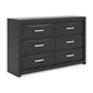 Jeffon Six Drawer Dresser