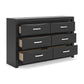 Jeffon Six Drawer Dresser
