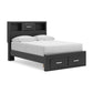 Jeffon Full Bookcase Storage Bed