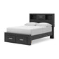 Jeffon Full Bookcase Storage Bed