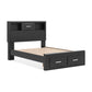 Jeffon Full Bookcase Storage Bed