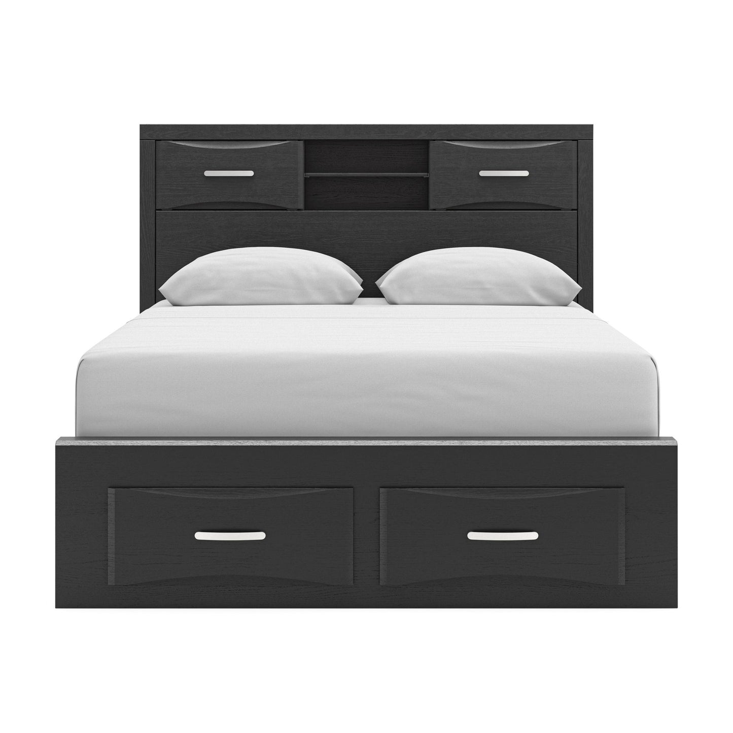 Jeffon Queen Bookcase Storage Bed
