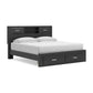 Jeffon King Bookcase Storage Bed