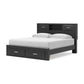 Jeffon King Bookcase Storage Bed
