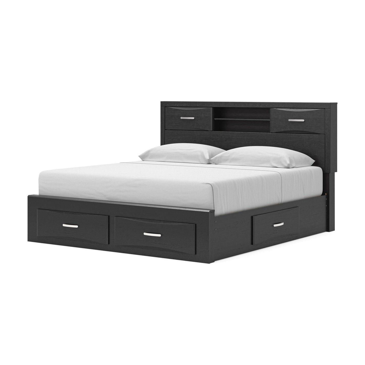 Jeffon King Bookcase Bed with Storage