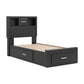 Jeffon Twin Bookcase Storage Bed