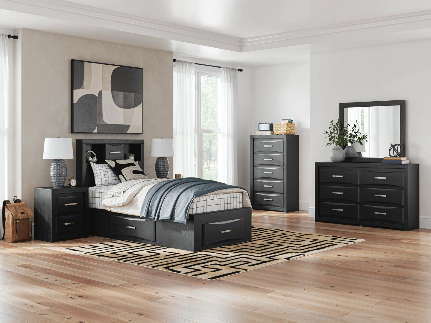 Jeffon Twin Bookcase Storage Bed