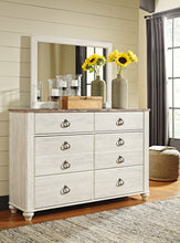Load image into Gallery viewer, Willowton  Panel Bed With Mirrored Dresser And Chest
