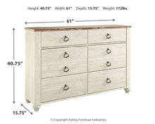 Load image into Gallery viewer, Willowton King/California King Panel Headboard with Dresser
