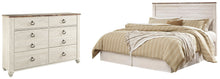 Load image into Gallery viewer, Willowton King/California King Panel Headboard with Dresser
