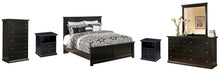 Load image into Gallery viewer, Maribel Queen Panel Bed with Mirrored Dresser, Chest and 2 Nightstands

